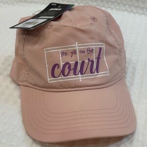 NWT Prince Tennis Girls Graphic Light Pink Hat~‘See Ya On The Court’~Adjustable